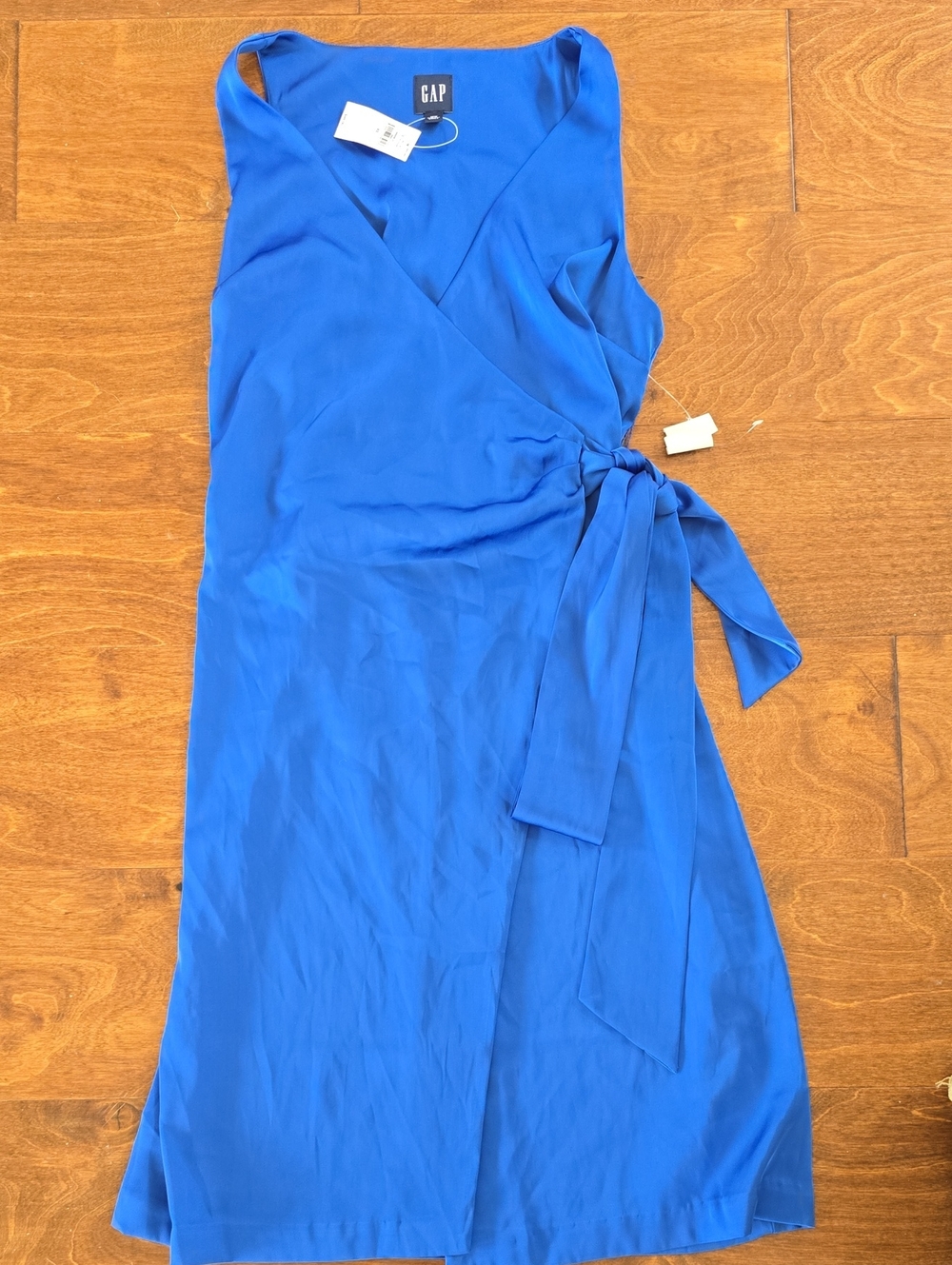 GAP Sleeveless Cobalt Wrap Dress with Side Tie